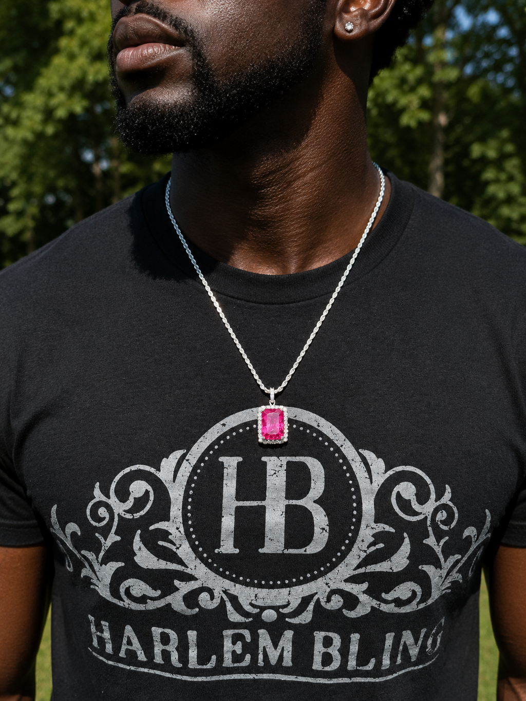 Moissanite Royalty Red Ruby Pendant | 925 Silver