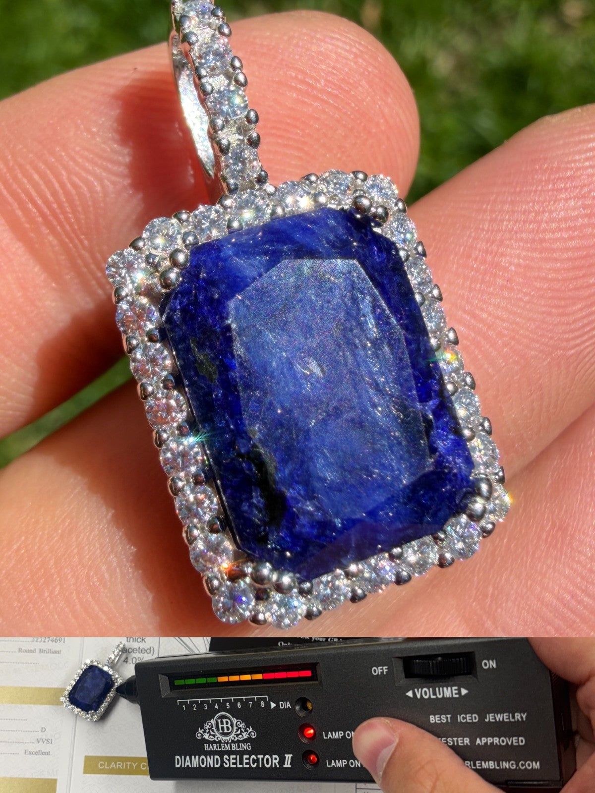 Moissanite Royalty Midnight Ocean Pendant | 925 Silver
