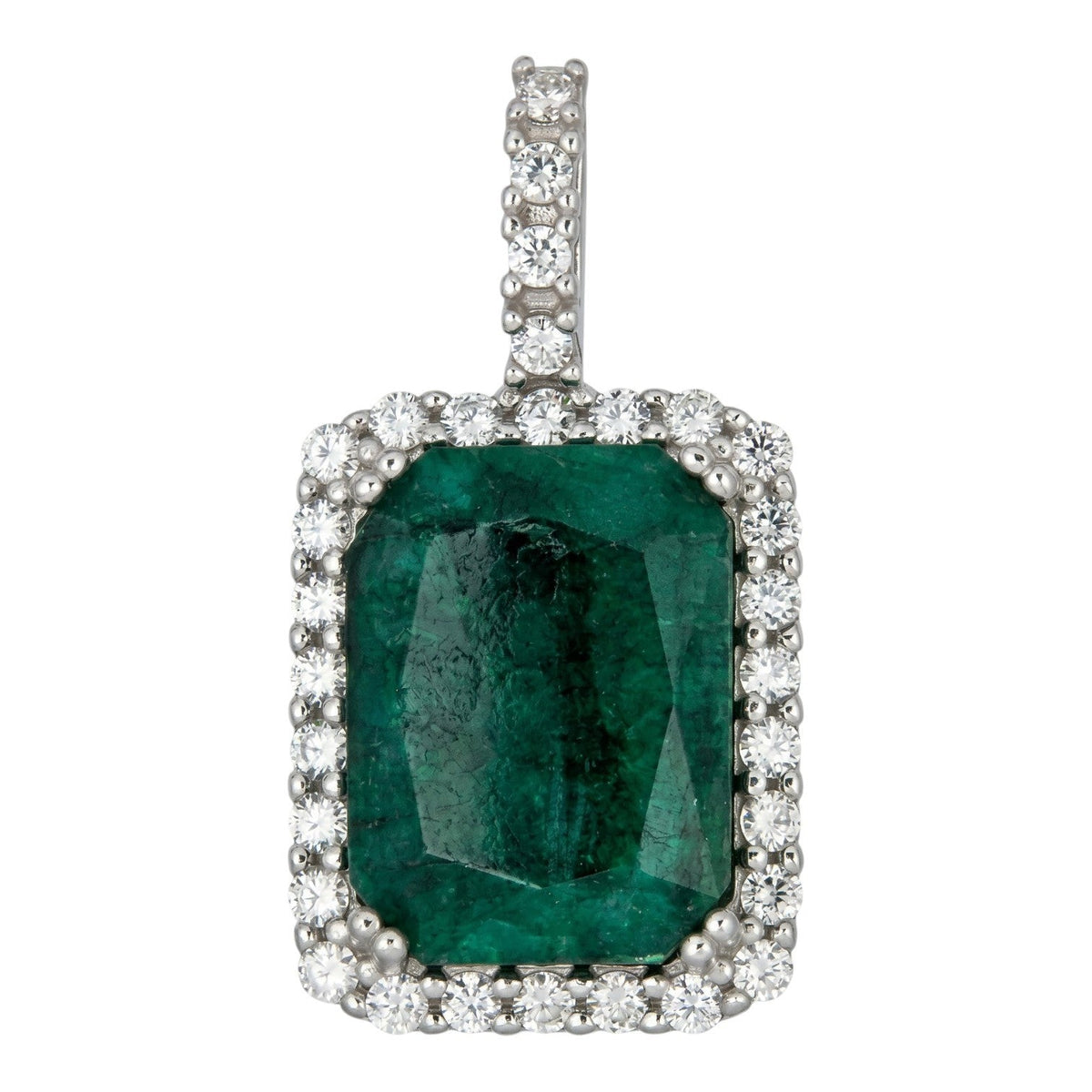 Moissanite Royalty Green Phantom Pendant | 925 Silver