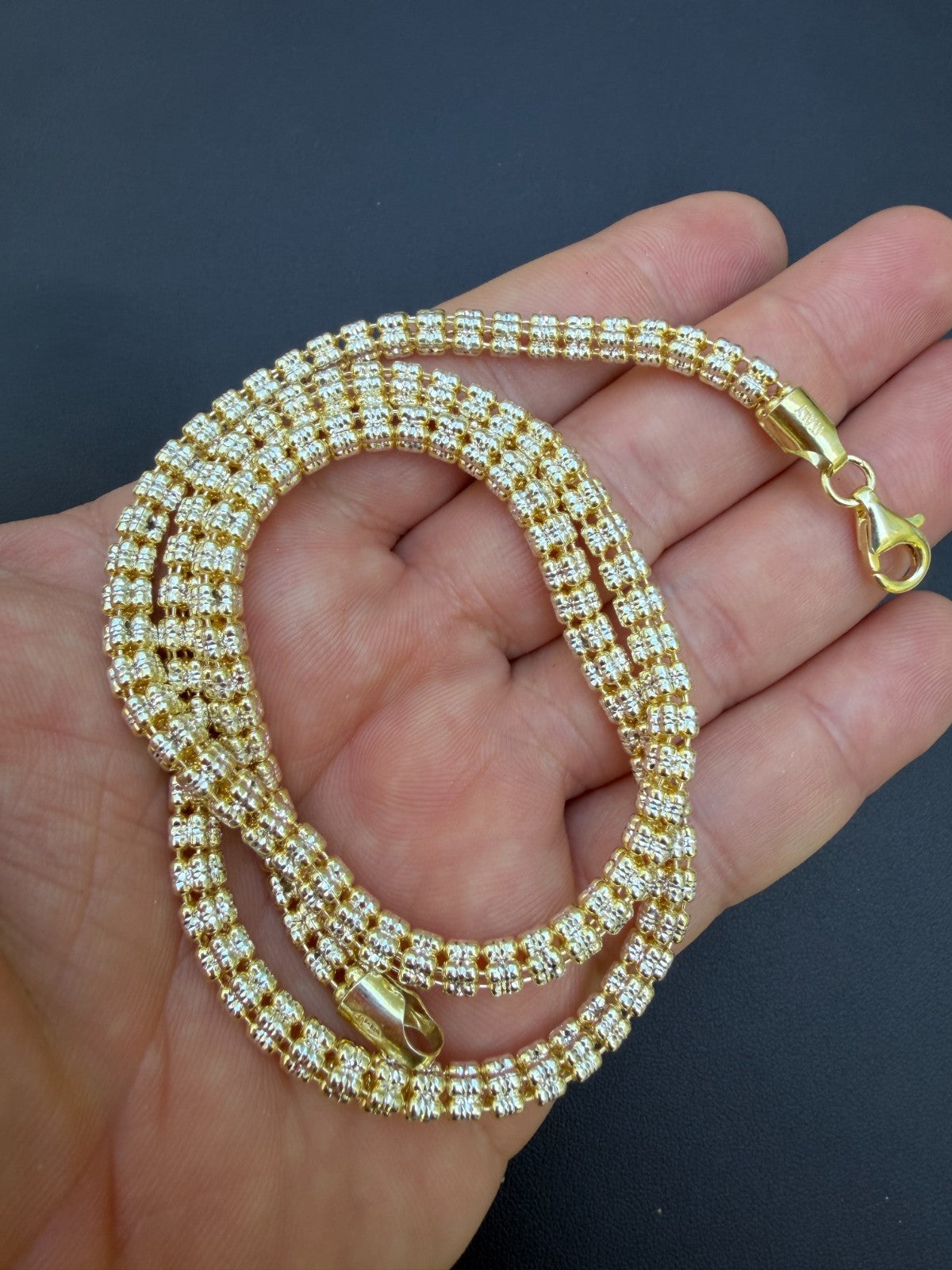 Ice Link Chain Necklace | 14k Gold Vermeil 925 Sterling Silver