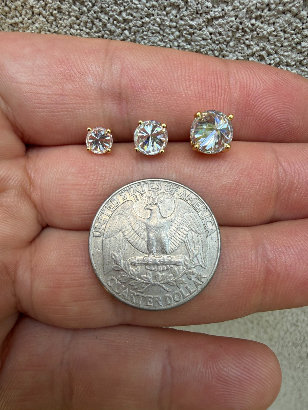 Moissanite Upside Down Reverse Set Stud Earrings | 14k Gold Vermeil 925 Silver