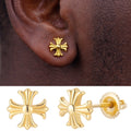 Hearts Of Chrome Cross Earrings | 14k Gold Vermeil 925 Silver