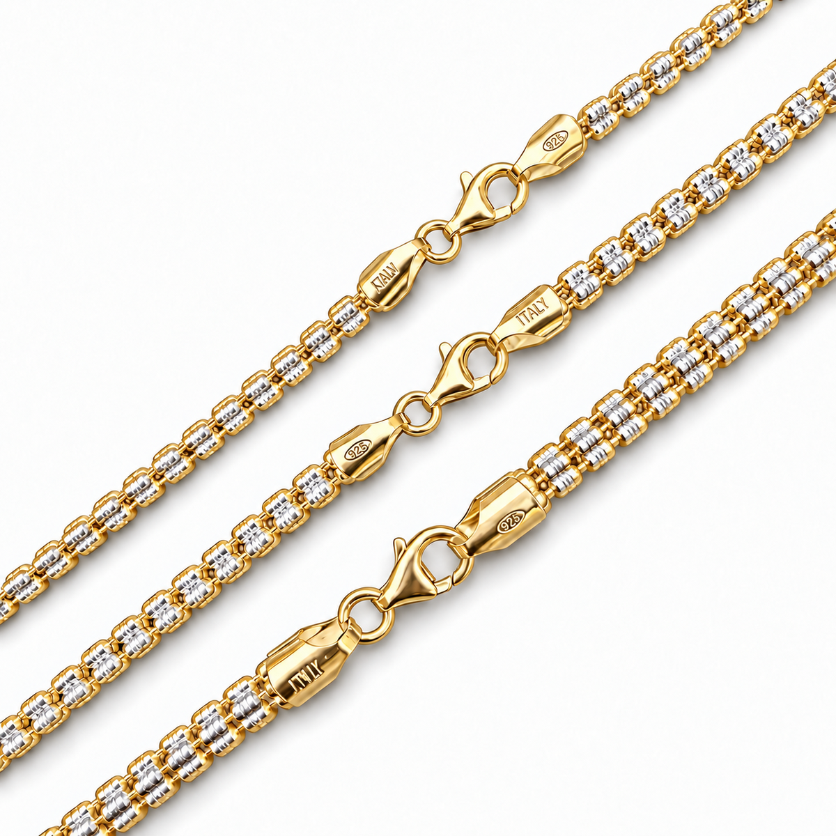 Ice Link Chain Necklace | 14k Gold Vermeil 925 Sterling Silver