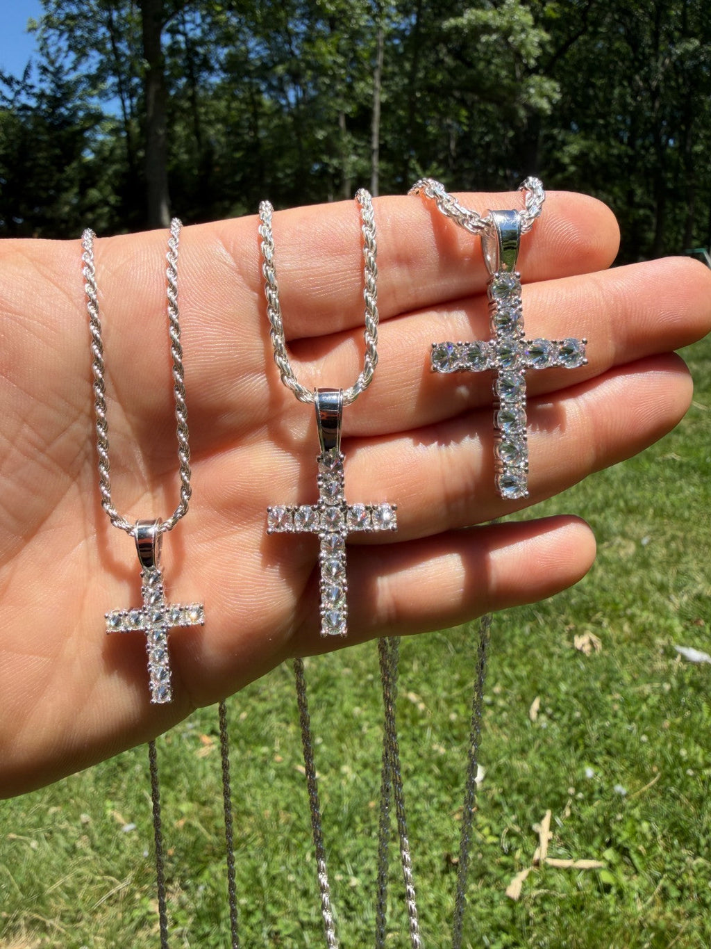 Moissanite Upside Down Setting Tennis Cross | 925 Silver