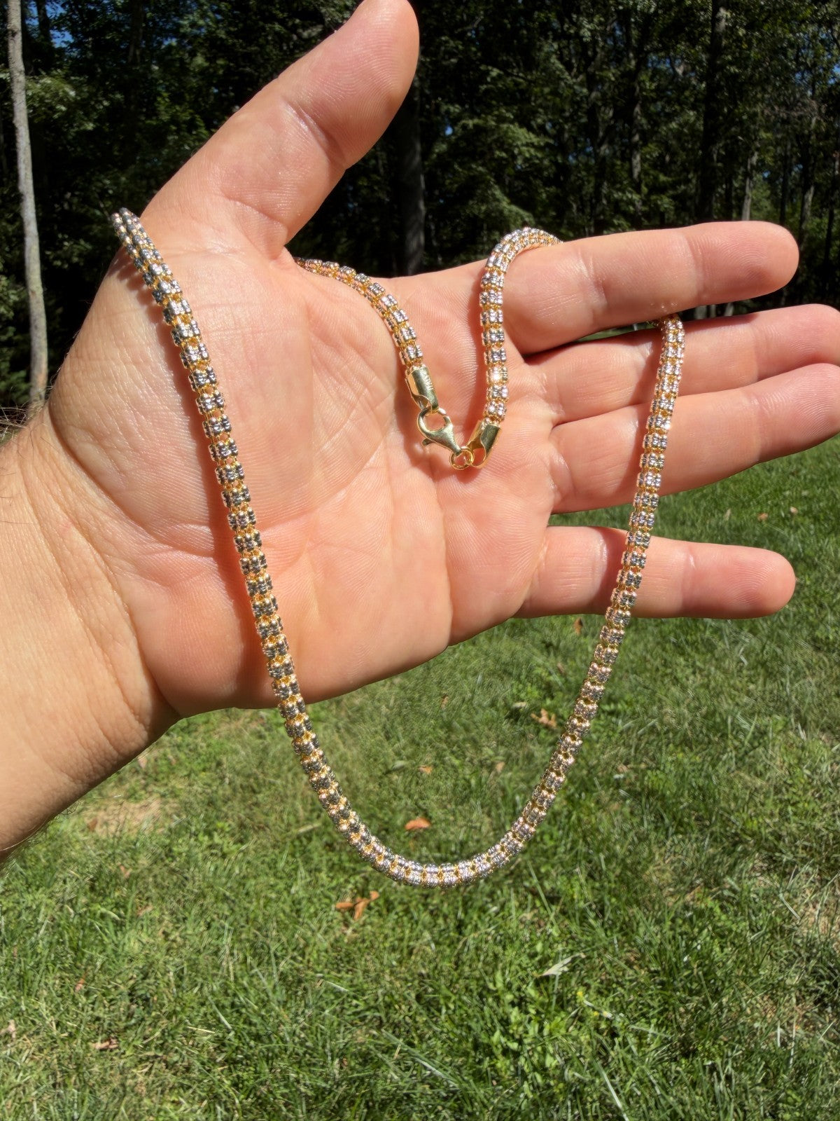 Ice Link Chain Necklace | 14k Gold Vermeil 925 Sterling Silver