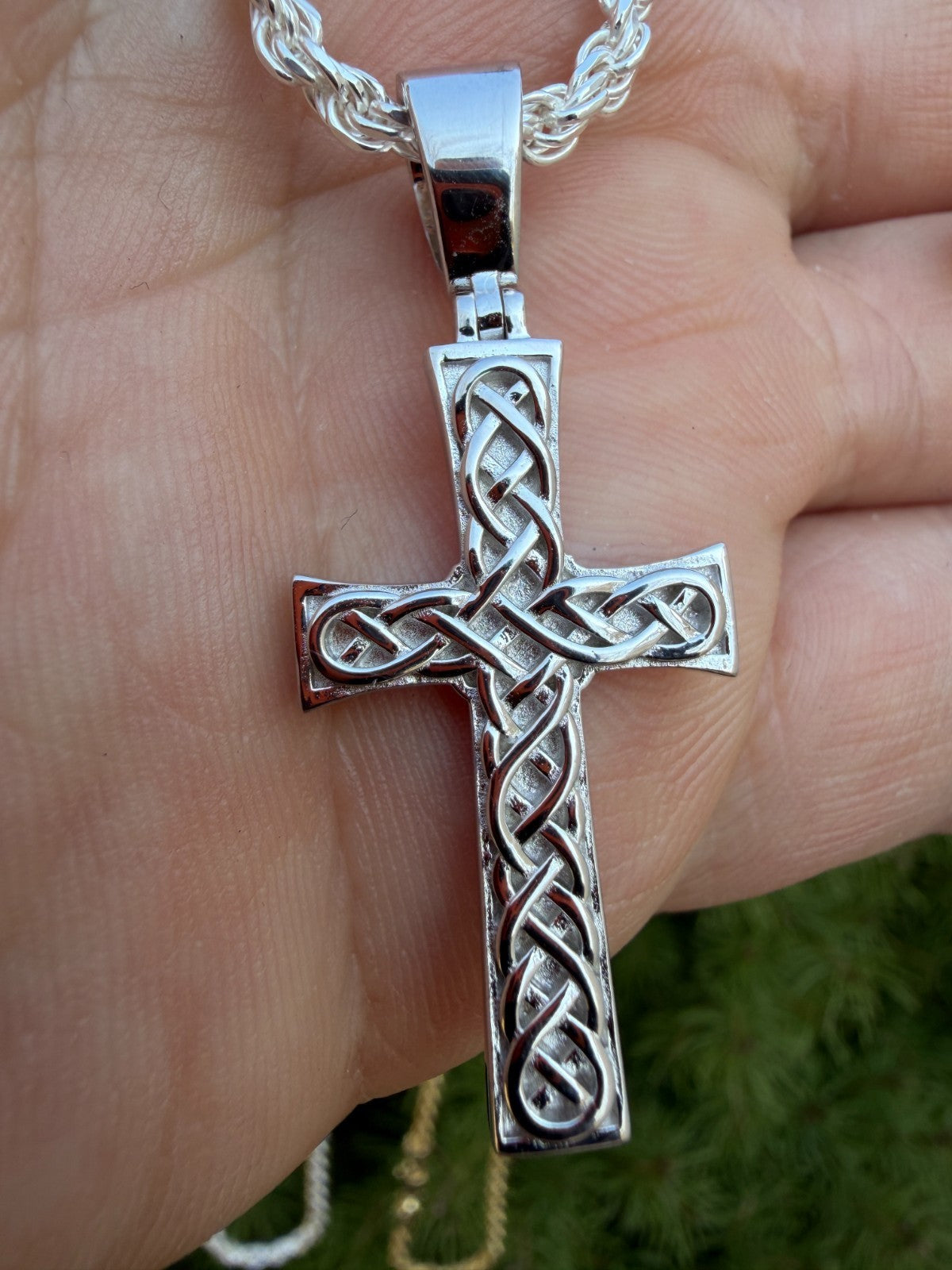 Viking Warrior Celtic Cross Pendant | 14k Gold Vermeil 925 Silver