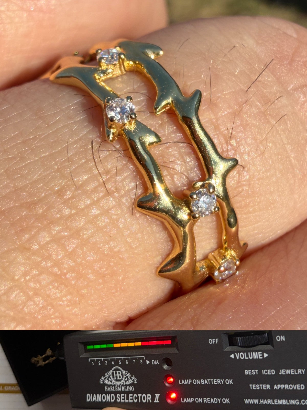 Moissanite Crown Of Thorns Eternity Band Ring | 14k Gold Vermeil 925 Silver