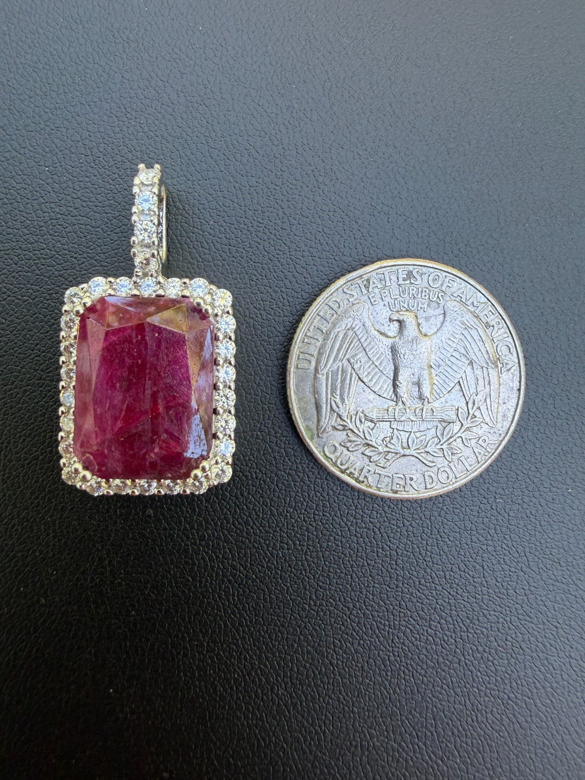 Moissanite Royalty Red Ruby Pendant | 925 Silver