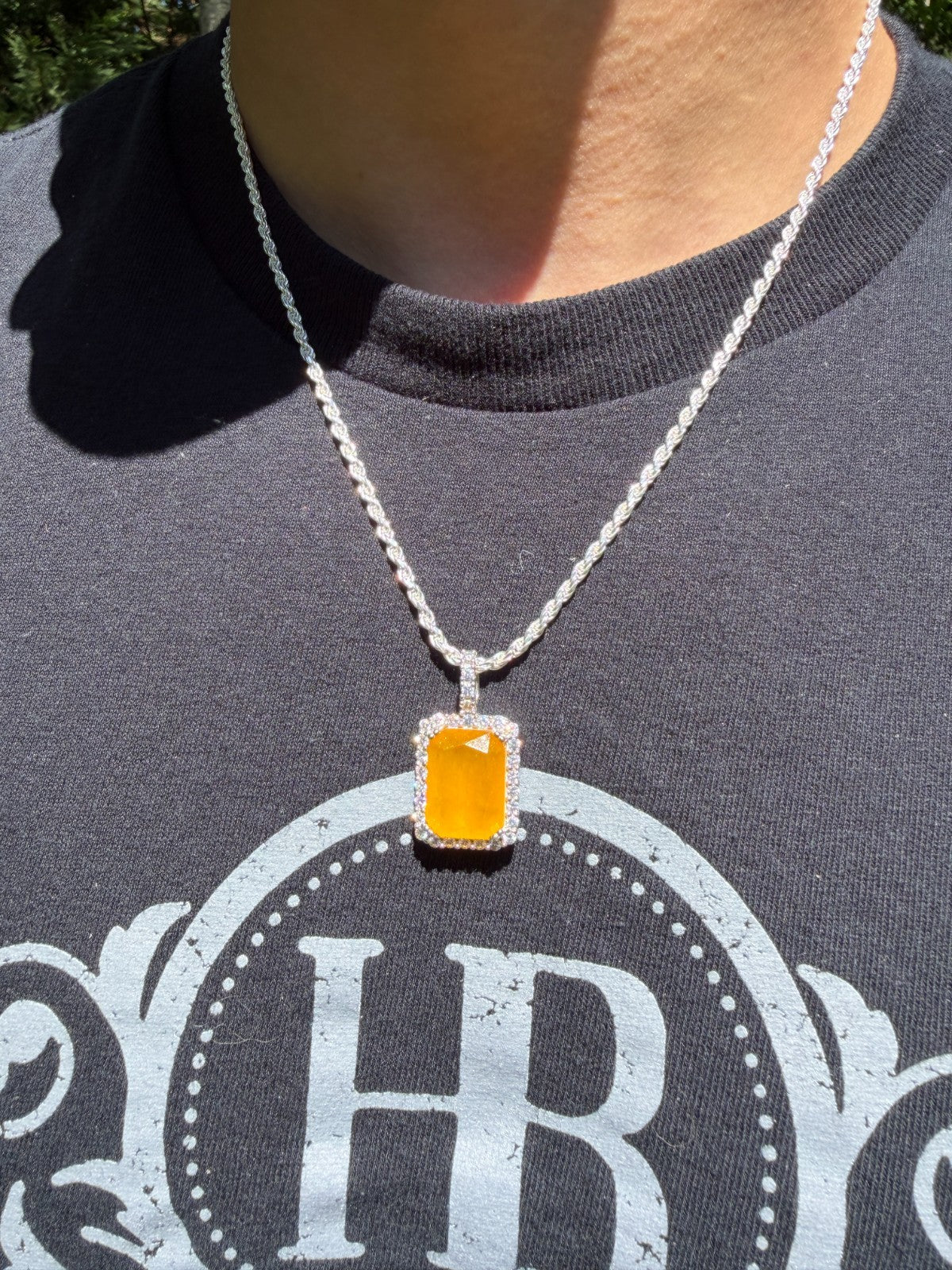 Moissanite Royalty Honey Pendant | 925 Silver