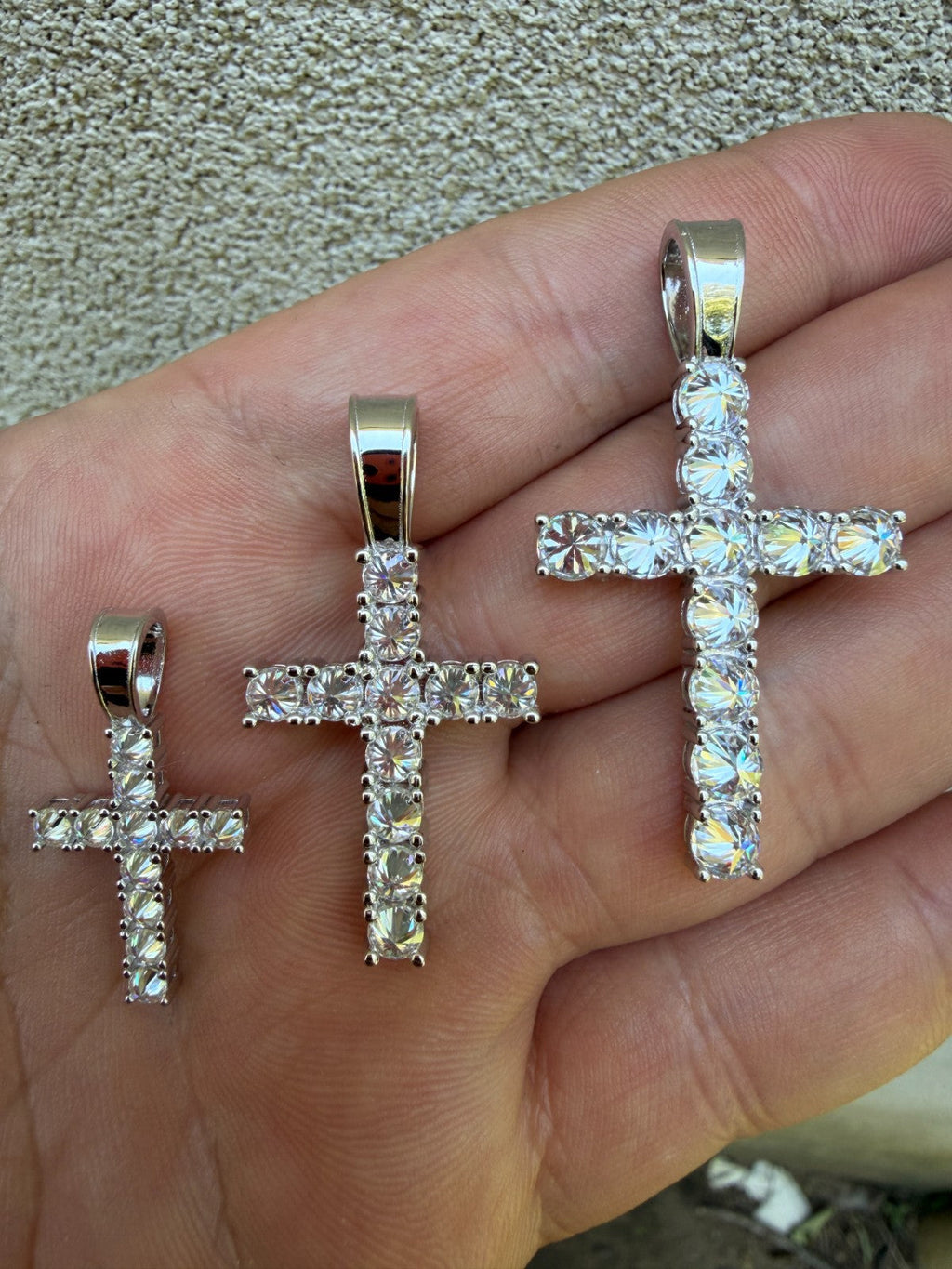 Moissanite Upside Down Setting Tennis Cross | 925 Silver