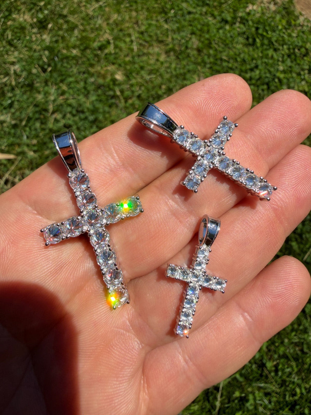Moissanite Upside Down Setting Tennis Cross | 925 Silver
