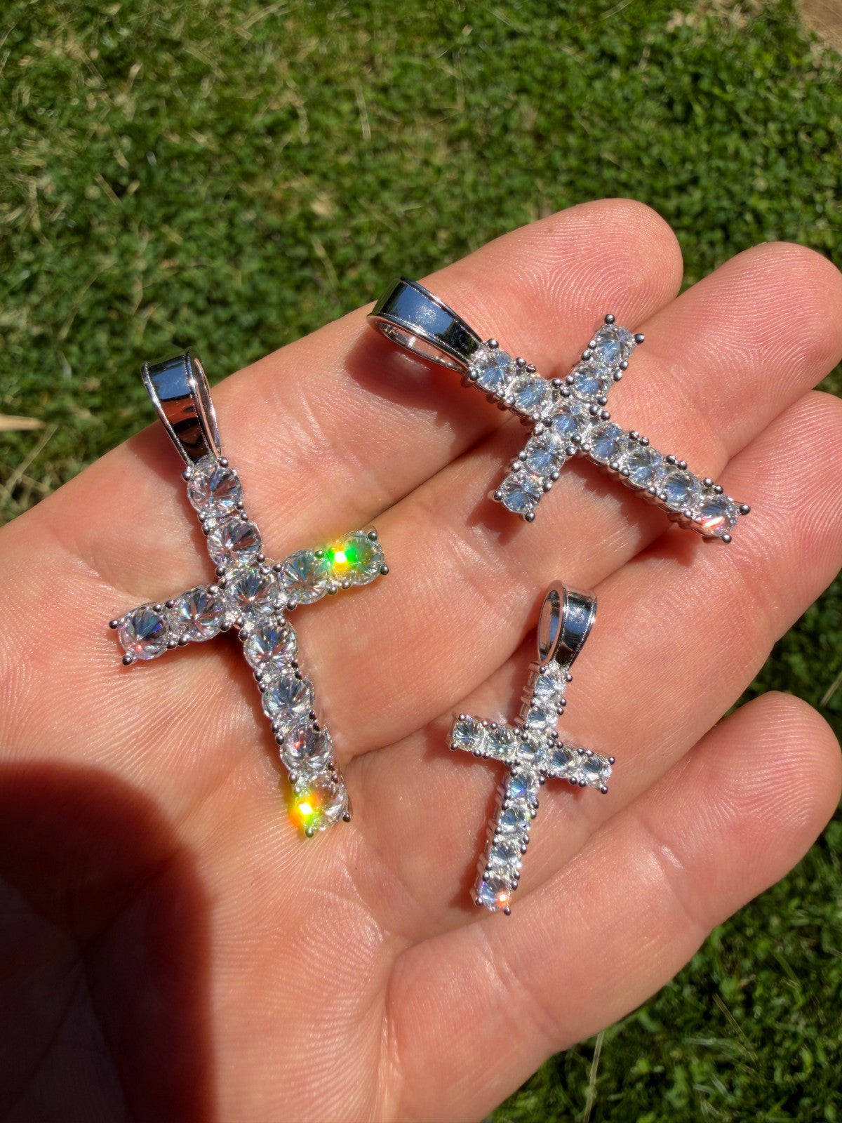 Moissanite Upside Down Setting Tennis Cross | 925 Silver