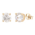 Moissanite Upside Down Reverse Set Pushback Stud Earrings | 14k Gold Vermeil 925 Silver