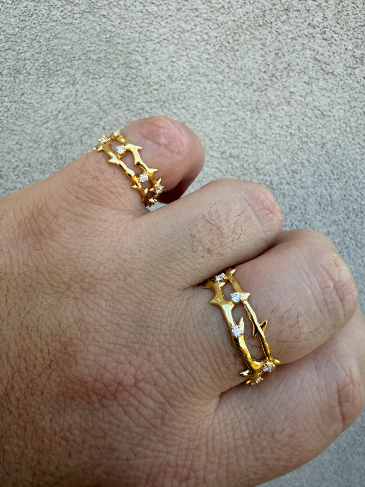 Moissanite Crown Of Thorns Eternity Band Ring | 14k Gold Vermeil 925 Silver
