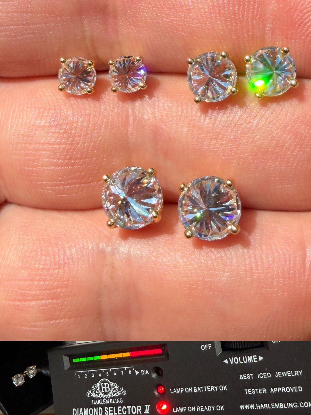 Moissanite Upside Down Reverse Set Stud Earrings | 14k Gold Vermeil 925 Silver