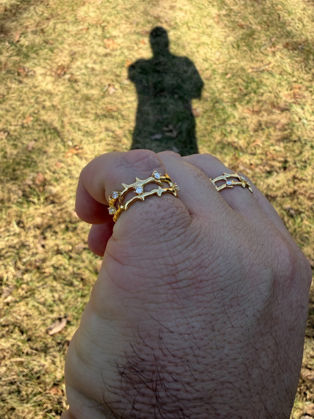 Moissanite Crown Of Thorns Eternity Band Ring | 14k Gold Vermeil 925 Silver