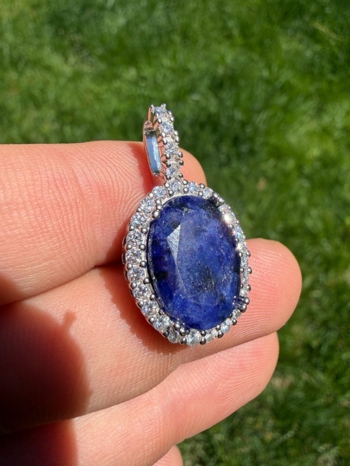 Moissanite Royalty Midnight Ocean Pendant | 925 Silver