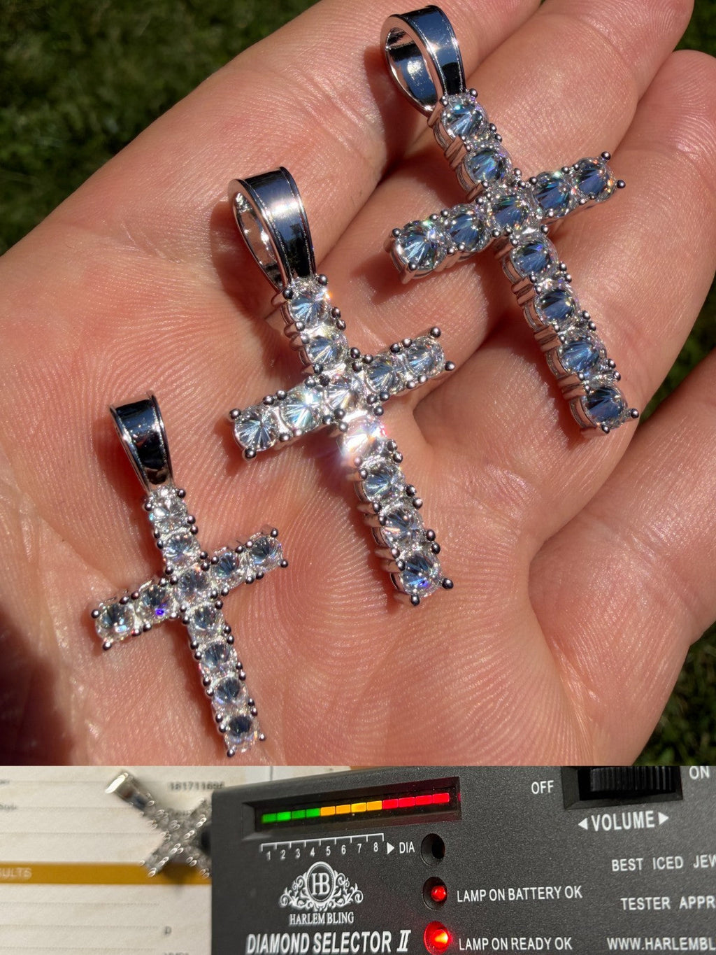 Moissanite Upside Down Setting Tennis Cross | 925 Silver