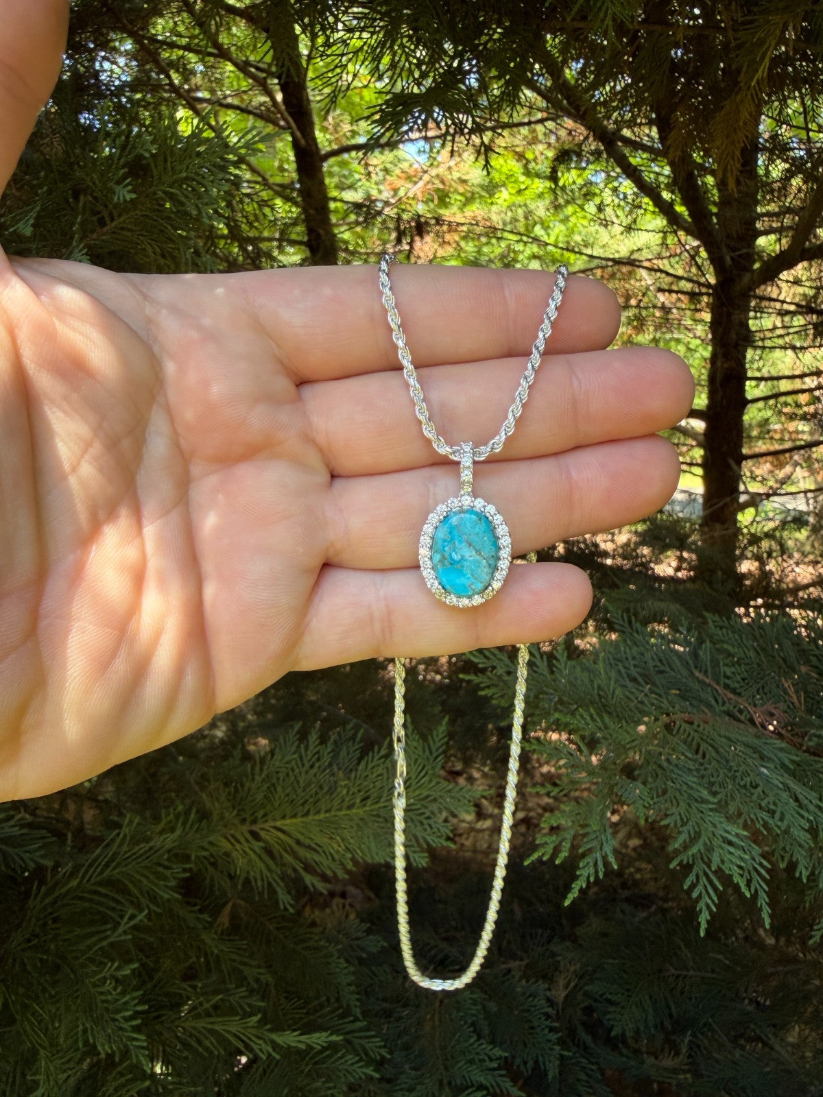 Moissanite Royalty Ocean Freeze Pendant | 925 Silver