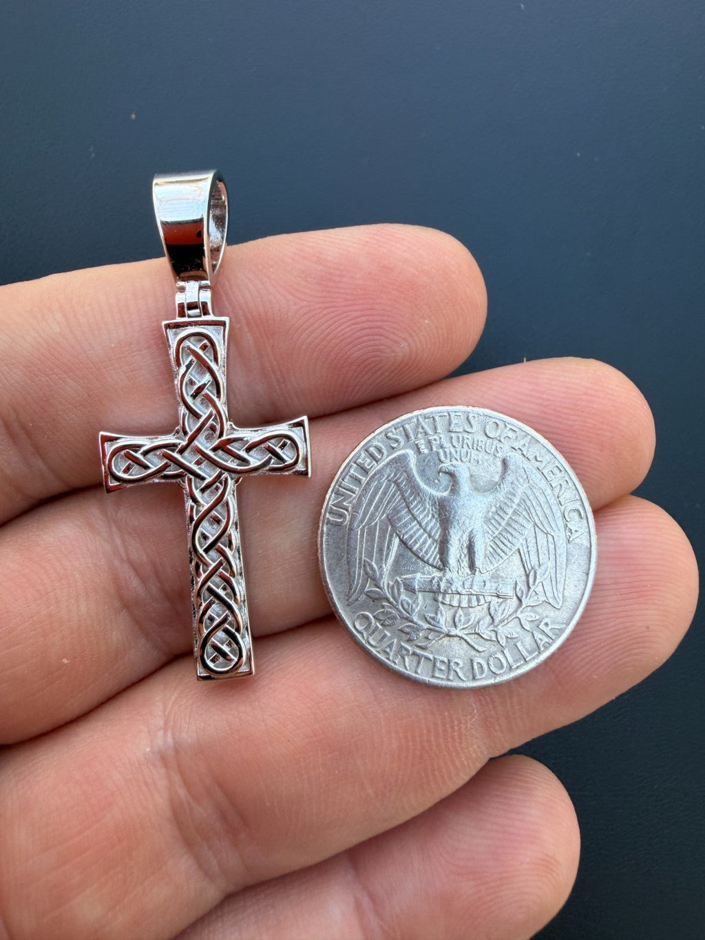 Viking Warrior Celtic Cross Pendant | 14k Gold Vermeil 925 Silver