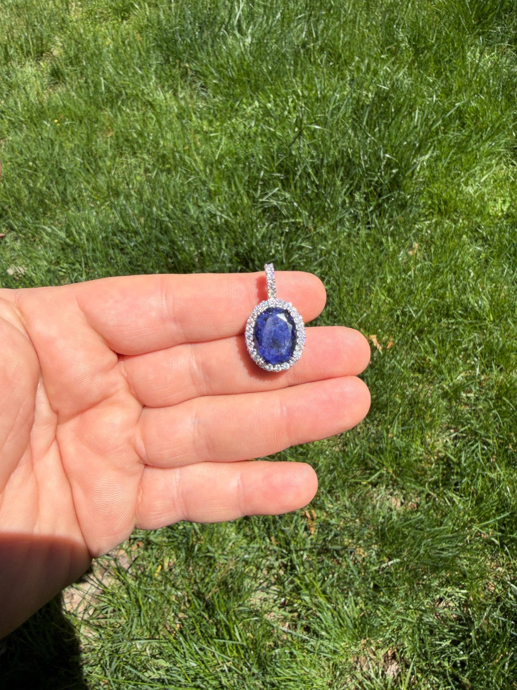 Moissanite Royalty Midnight Ocean Pendant | 925 Silver