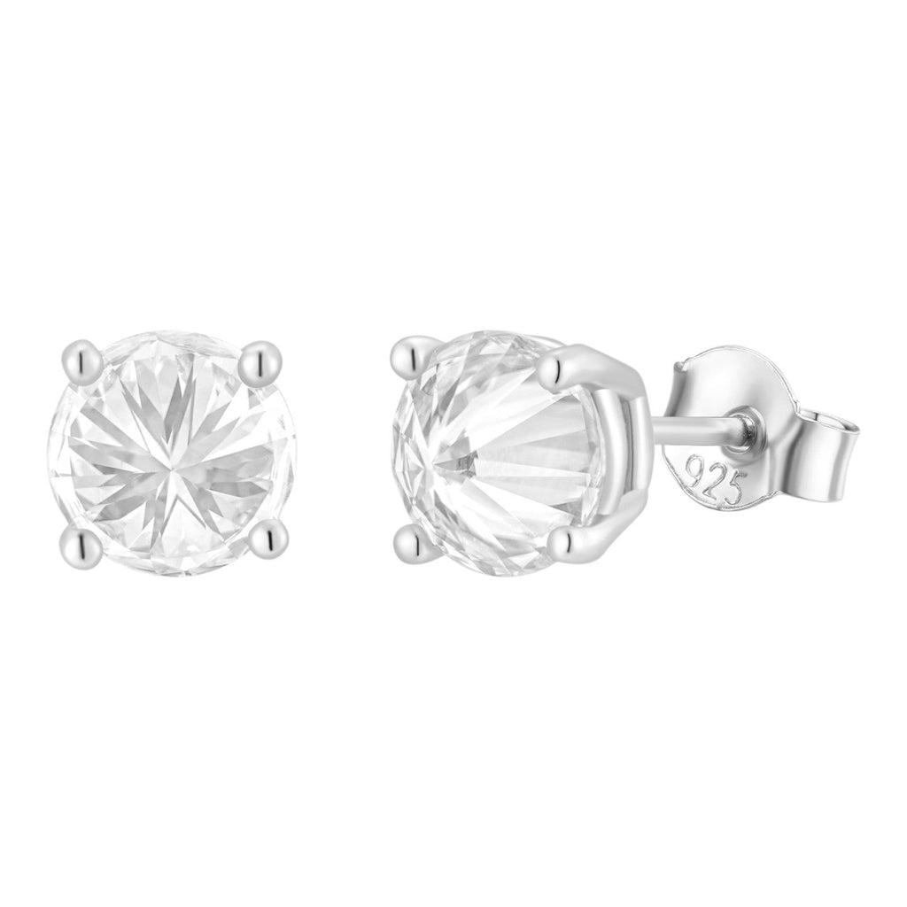 Moissanite Upside Down Reverse Set Pushback Stud Earrings | 925 Silver