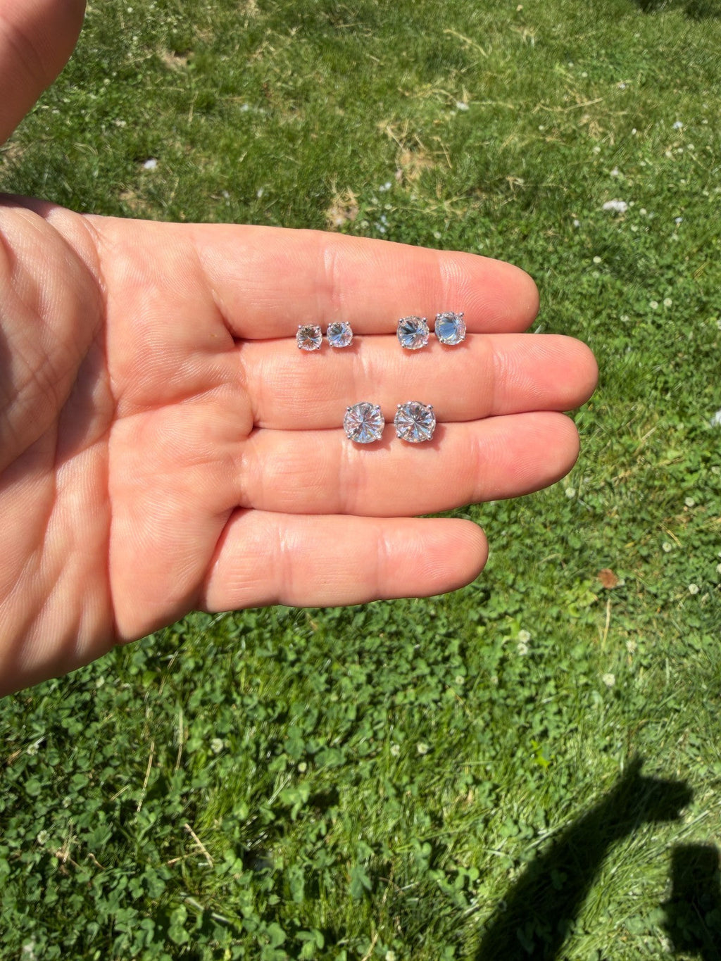 Moissanite Upside Down Reverse Set Pushback Stud Earrings | 925 Silver