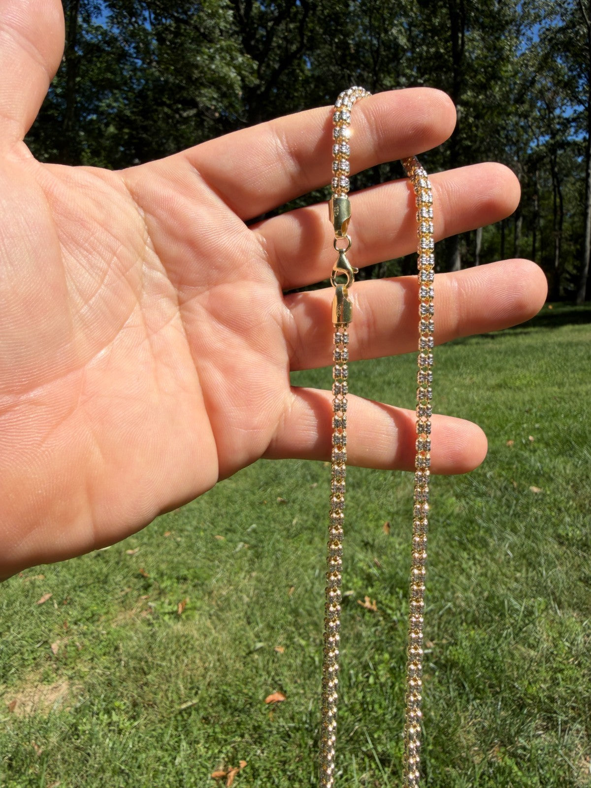 Ice Link Chain Necklace | 14k Gold Vermeil 925 Sterling Silver