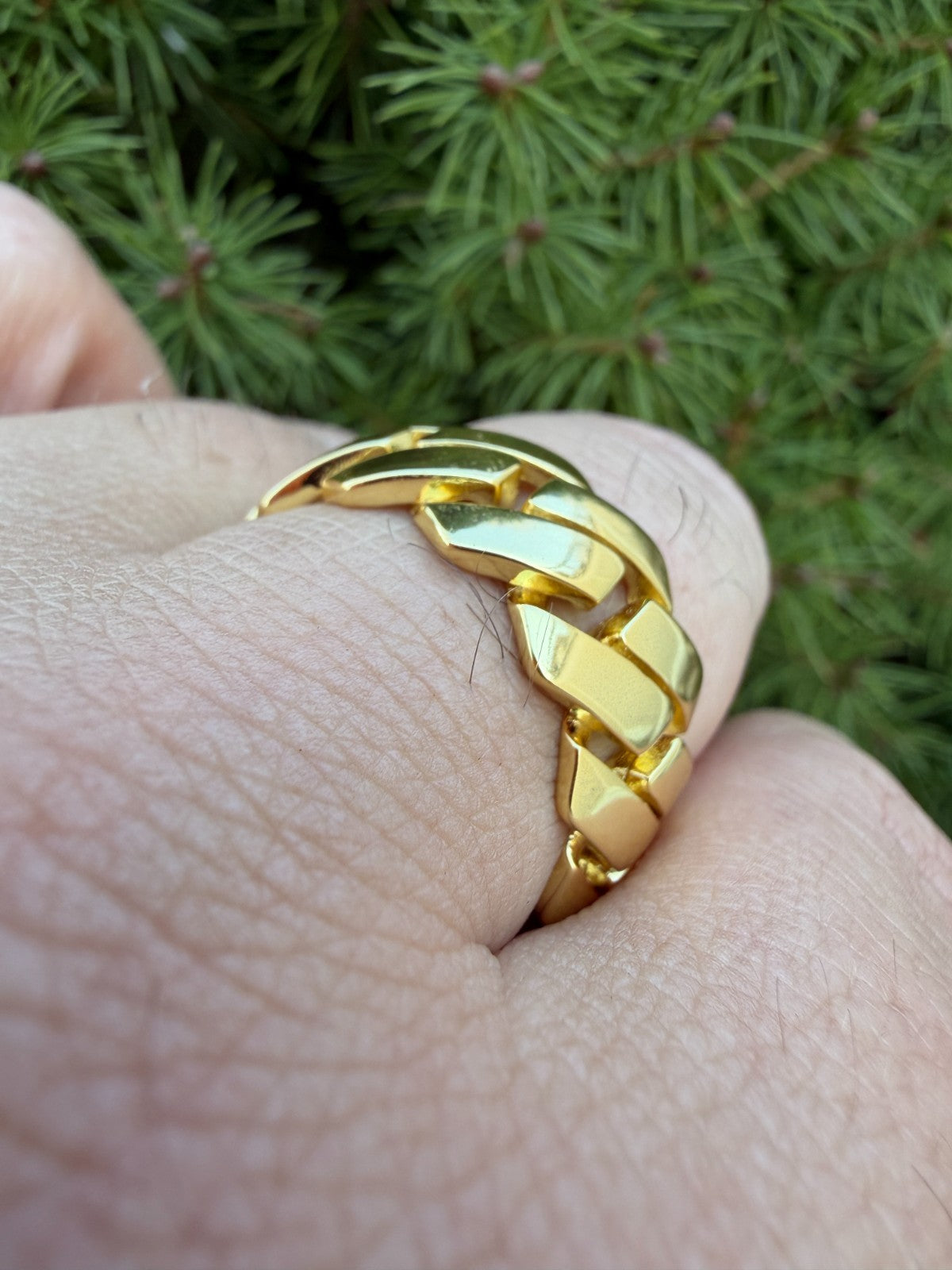 Classic 11.5mm Prong Miami Cuban Eternity Band Ring | 14k Gold Vermeil 925 Silver