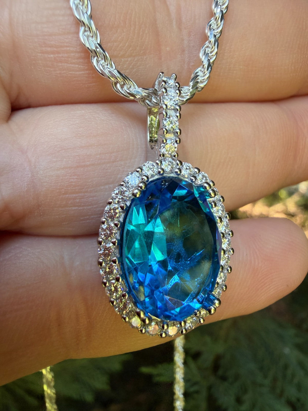 Moissanite Royalty Ocean Freeze Pendant | 925 Silver