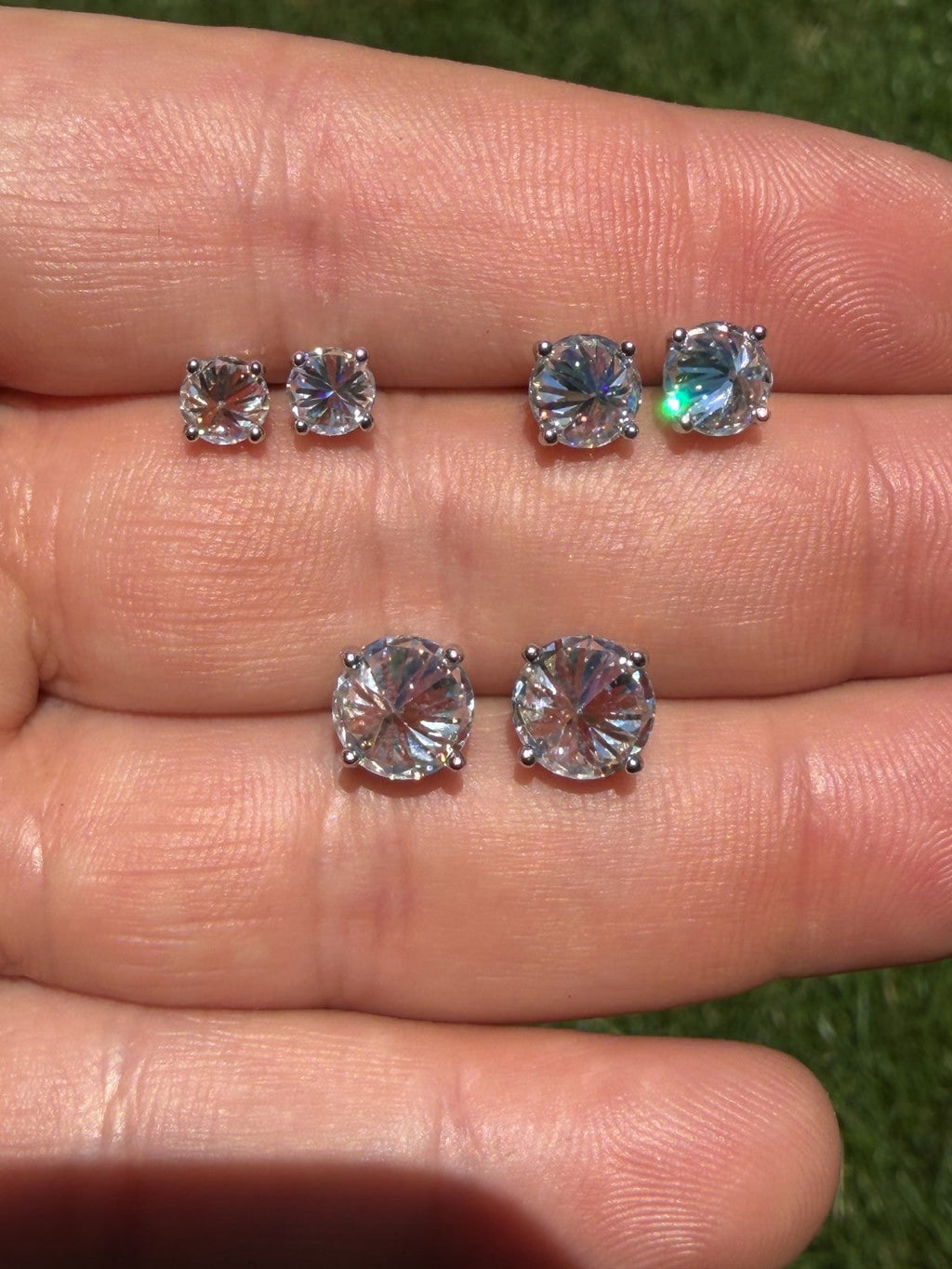 Moissanite Upside Down Reverse Set Pushback Stud Earrings | 925 Silver
