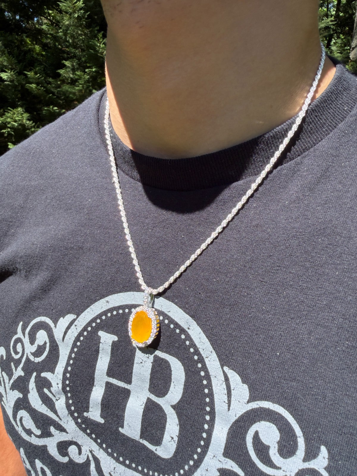 Moissanite Royalty Honey Pendant | 925 Silver