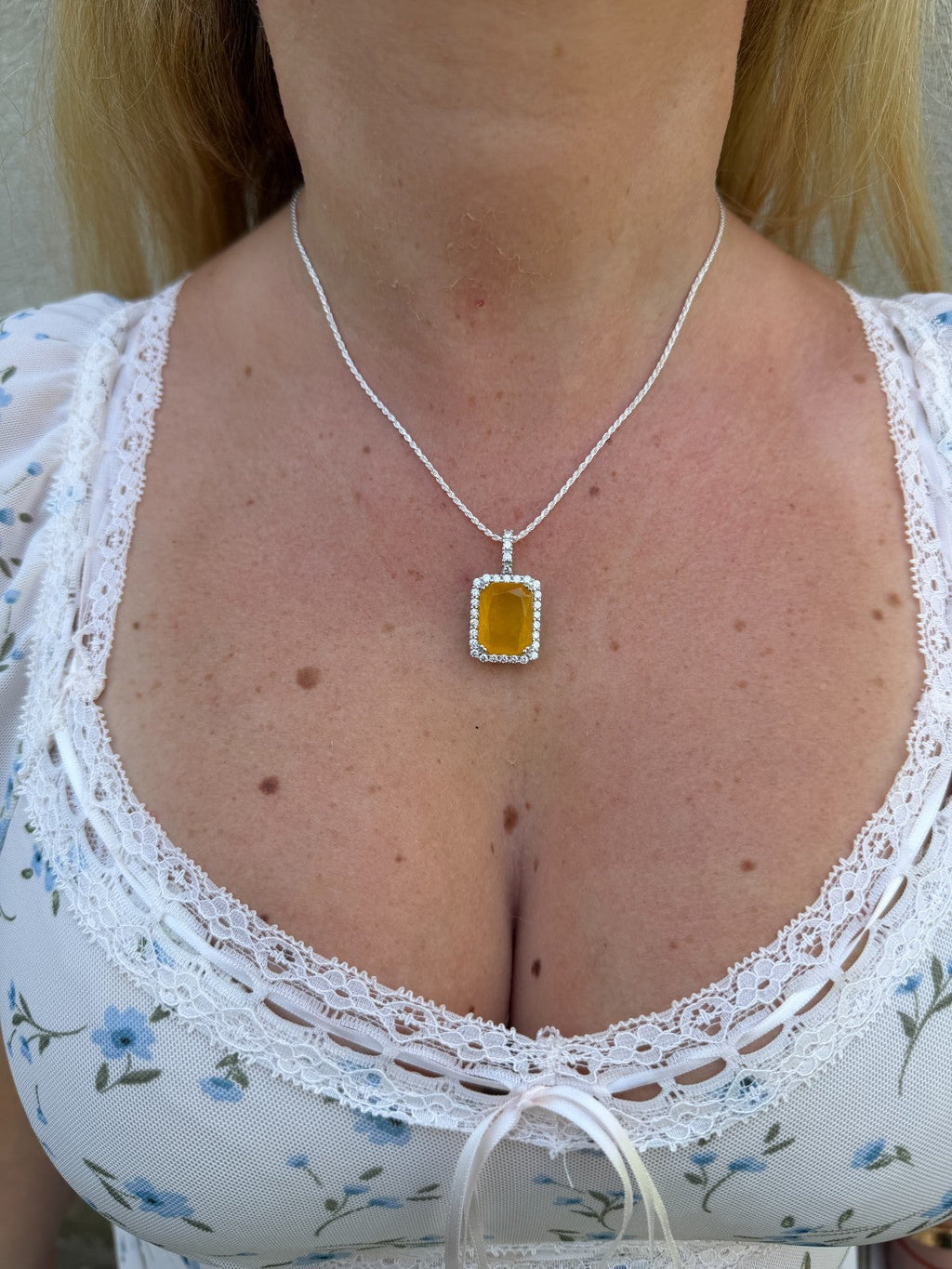 Moissanite Royalty Honey Pendant | 925 Silver
