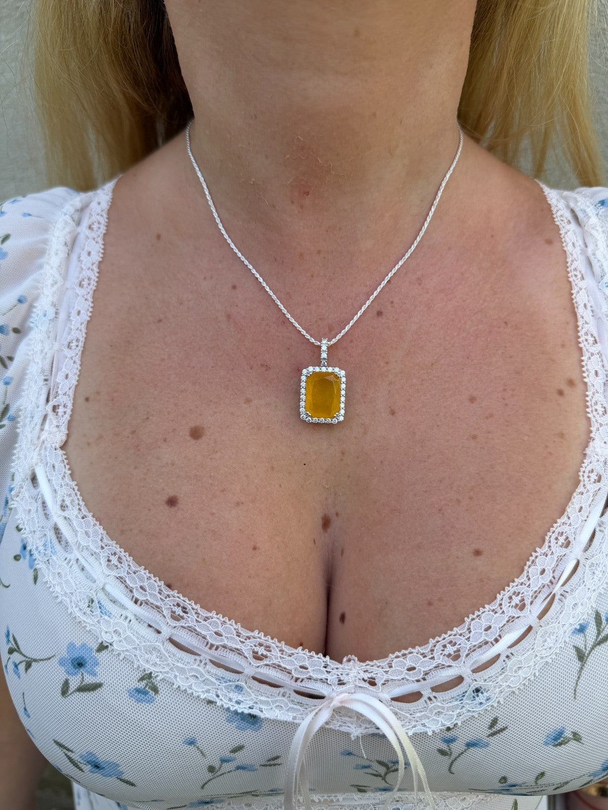 Moissanite Royalty Honey Pendant | 925 Silver
