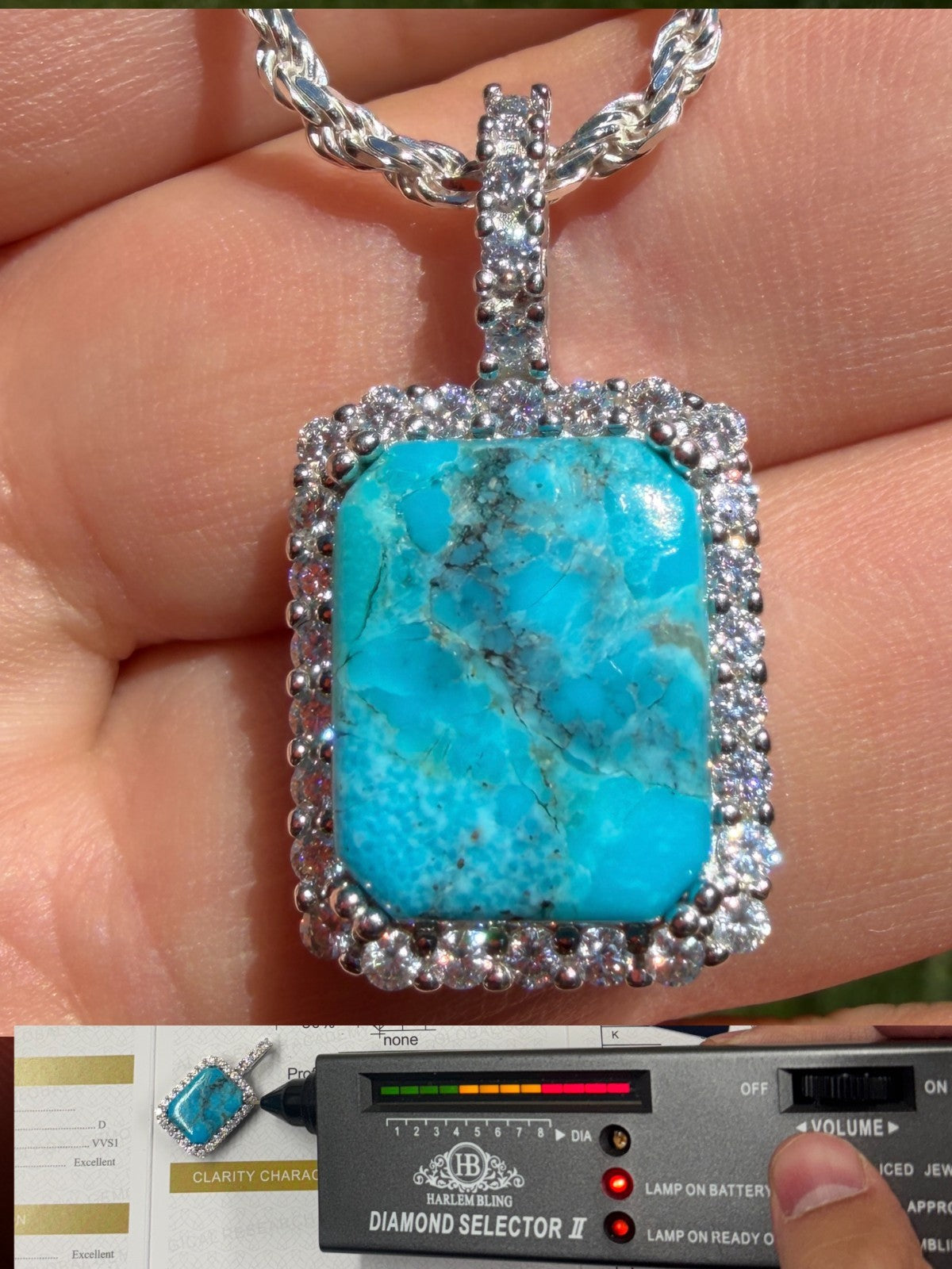 Moissanite Royalty Ocean Freeze Pendant | 925 Silver