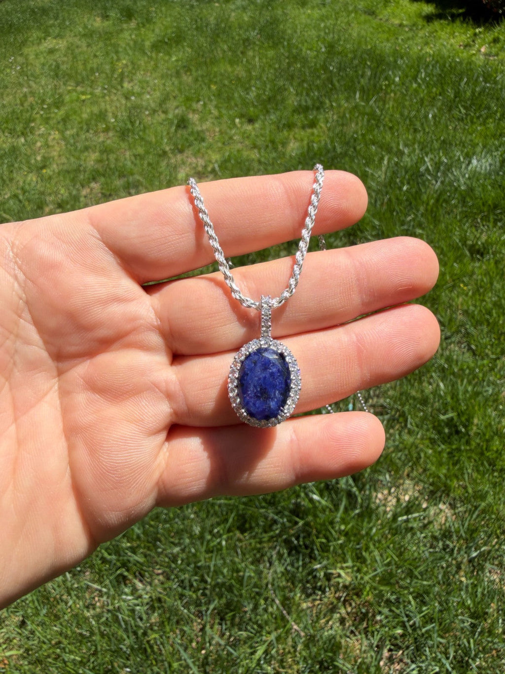 Moissanite Royalty Midnight Ocean Pendant | 925 Silver
