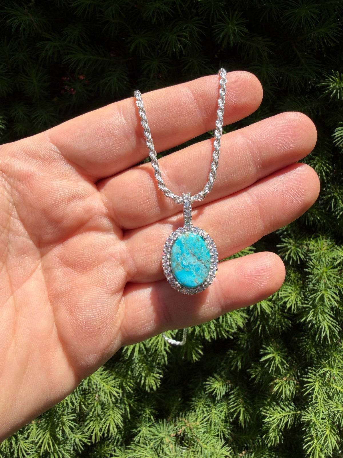 Moissanite Royalty Ocean Freeze Pendant | 925 Silver