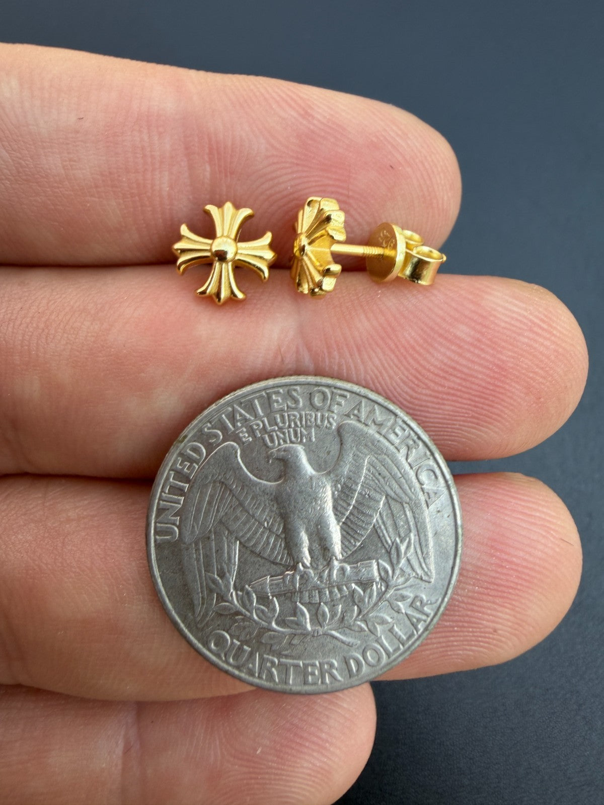 Hearts Of Chrome Cross Earrings | 14k Gold Vermeil 925 Silver