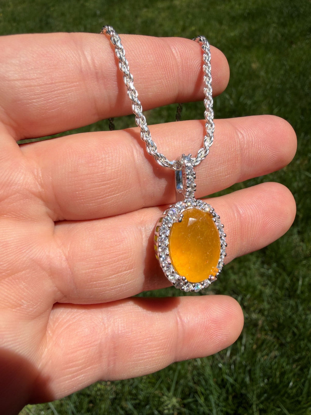 Moissanite Royalty Honey Pendant | 925 Silver