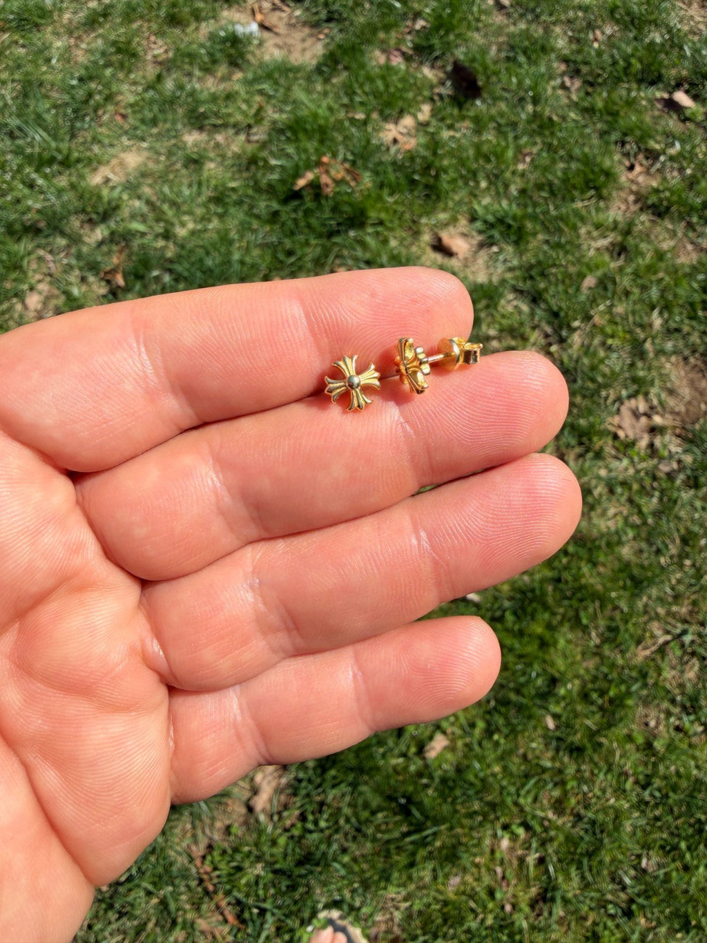 Hearts Of Chrome Cross Earrings | 14k Gold Vermeil 925 Silver