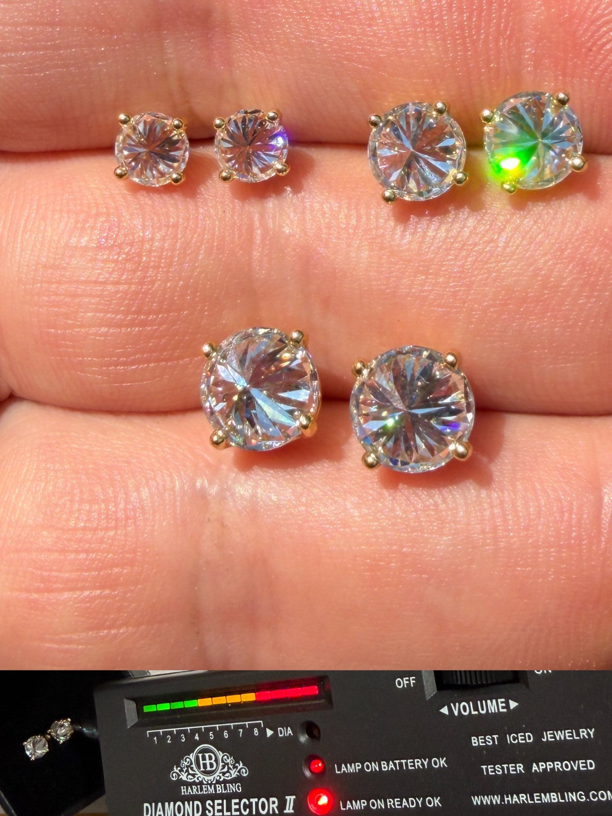 Moissanite Upside Down Reverse Set Pushback Stud Earrings | 14k Gold Vermeil 925 Silver