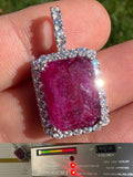 Moissanite Royalty Red Ruby Pendant | 925 Silver