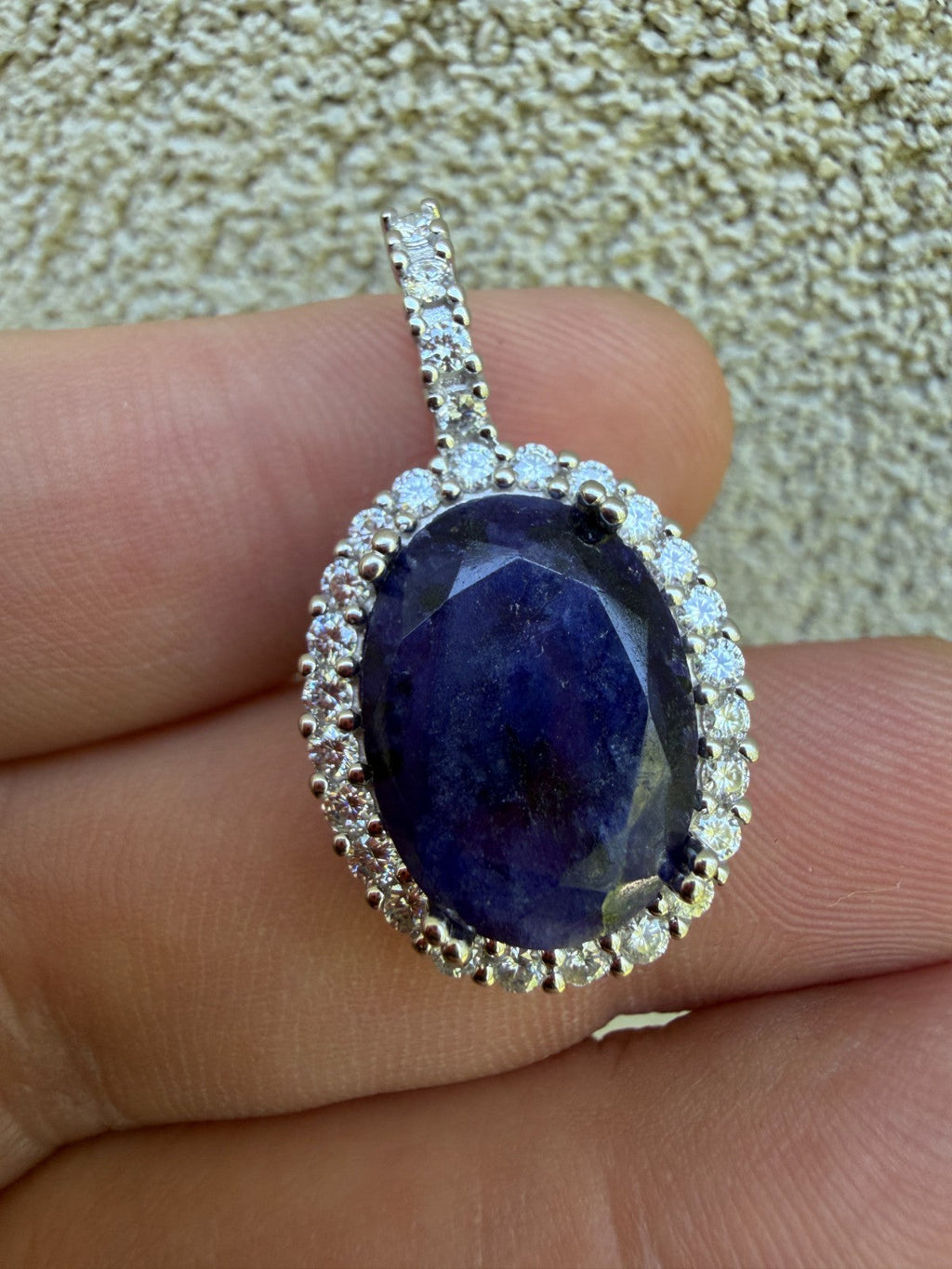 Moissanite Royalty Midnight Ocean Pendant | 925 Silver