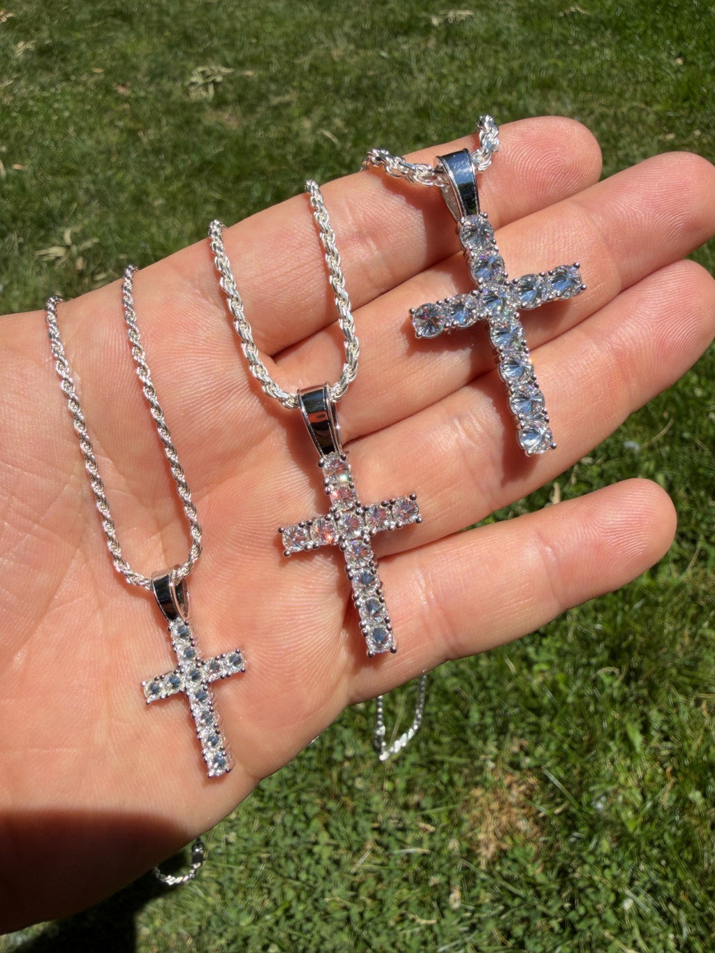 Moissanite Upside Down Setting Tennis Cross | 925 Silver