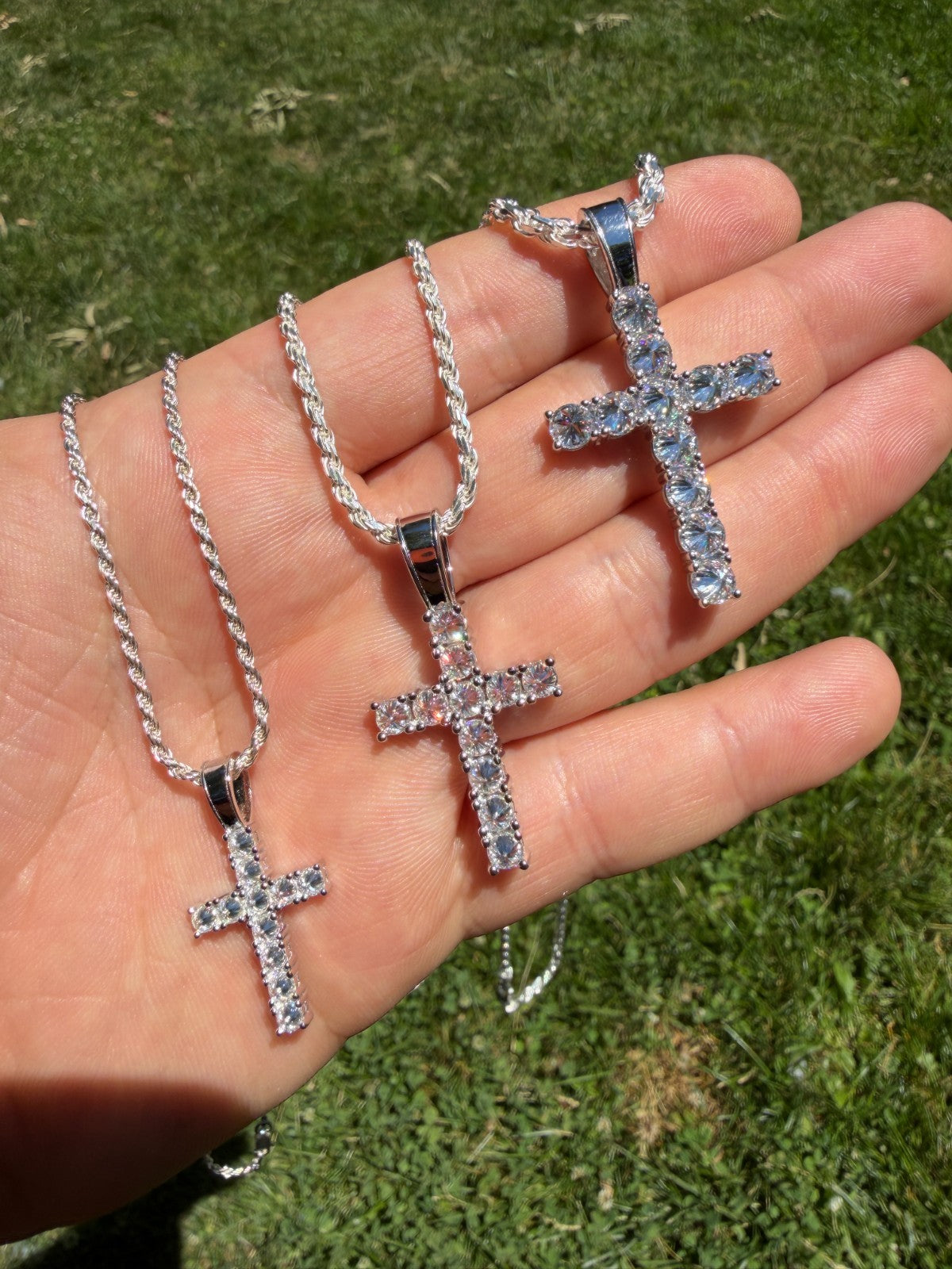 Moissanite Upside Down Setting Tennis Cross | 925 Silver