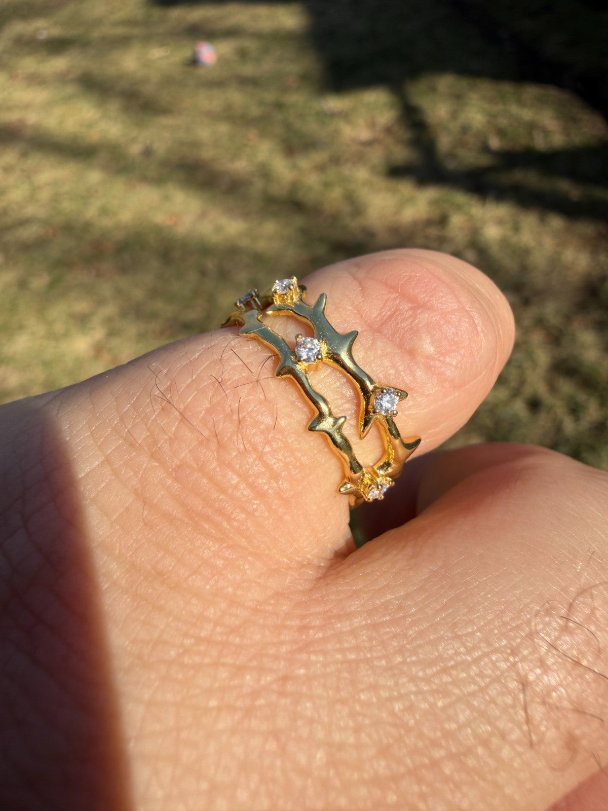 Moissanite Crown Of Thorns Eternity Band Ring | 14k Gold Vermeil 925 Silver