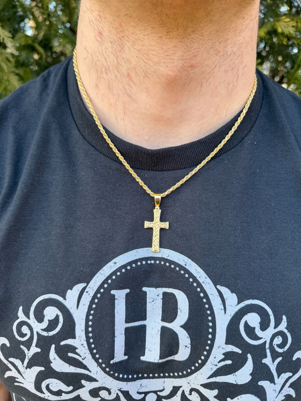 Viking Warrior Celtic Cross Pendant | 14k Gold Vermeil 925 Silver