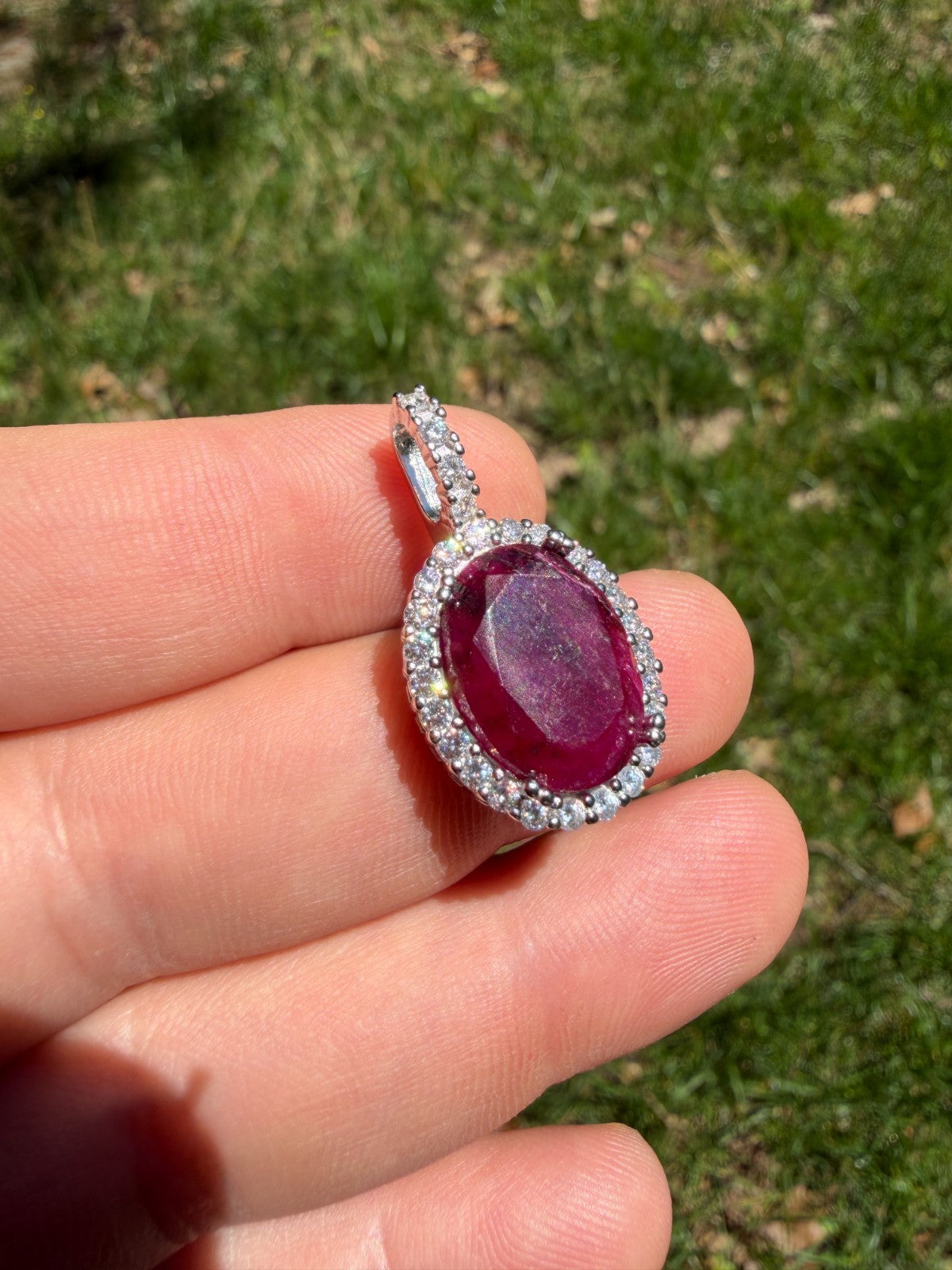 Moissanite Royalty Red Ruby Pendant | 925 Silver