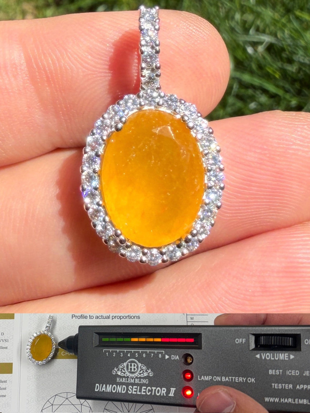 Moissanite Royalty Honey Pendant | 925 Silver