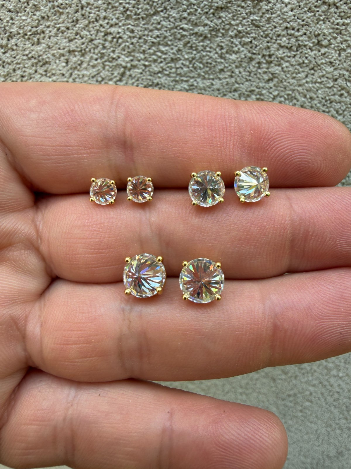 Moissanite Upside Down Reverse Set Stud Earrings | 14k Gold Vermeil 925 Silver